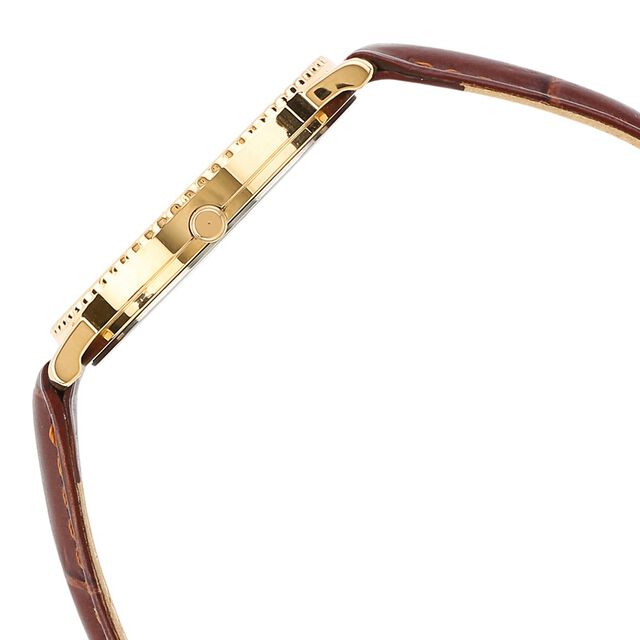Amira Gold Titan Nebula Vintage 18k Gold Analog Leather Strap Watch for Men - Image 3