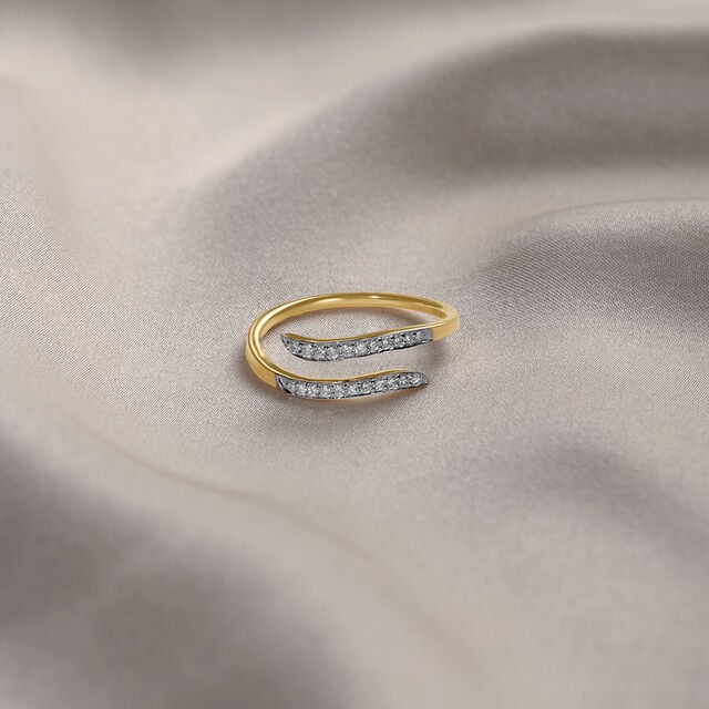 Amira Gold Golden Coiled 18 Kt Gold & Diamond Ring