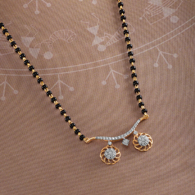Amira Gold Floral Symphony 18 KT Gold and Diamond Vati Mangalsutra