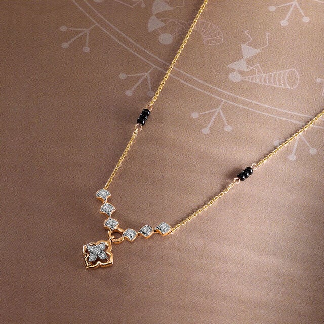 Amira Gold Clover Mosaic 18 Kt Gold and Diamond Mangalsutra