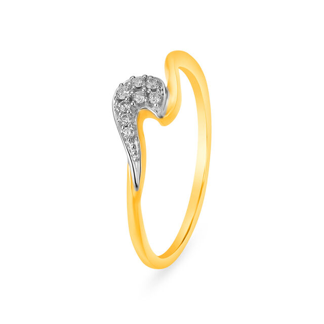Amira Gold Glamorous 18 Karat Yellow Gold And Diamond Finger Ring