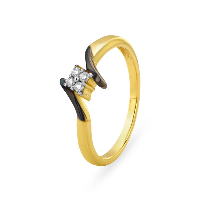 Amira Gold Contemporary Flowerbud Diamond Ring