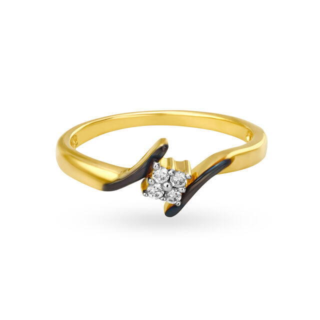 Amira Gold Contemporary Flowerbud Diamond Ring