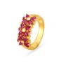 Amira Gold Dainty Floral Ruby Gold Finger Ring