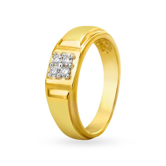 Amira Gold Fancy Diamond Finger Ring For Men