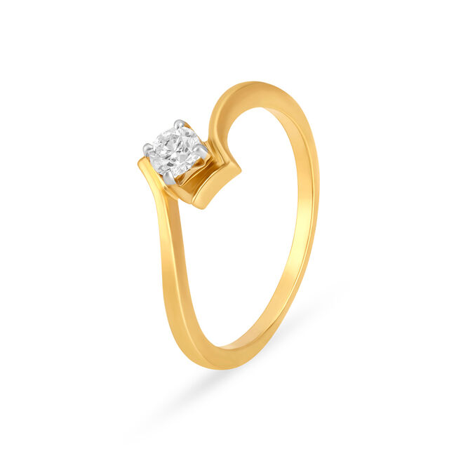 Amira Gold Classic Single Stone Diamond Finger Ring