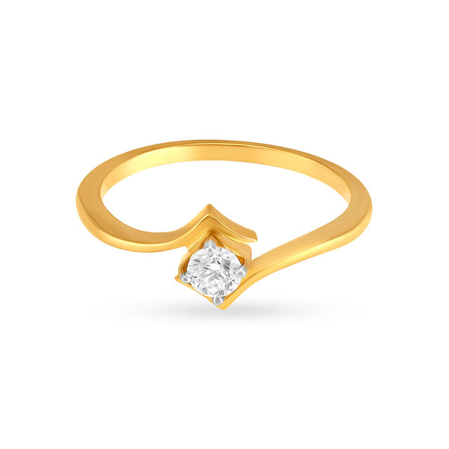 Amira Gold Classic Single Stone Diamond Finger Ring