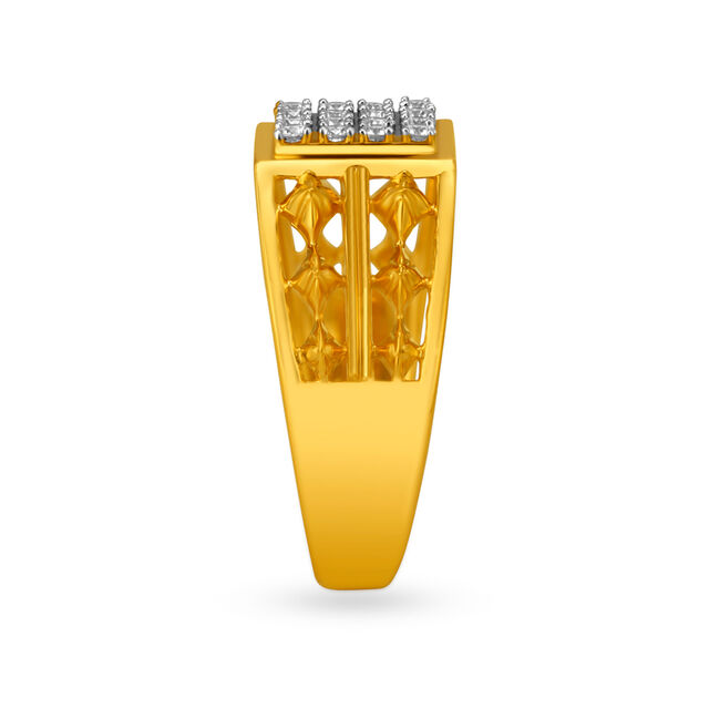 Amira Gold Resplendent 18 Karat Yellow Gold And Diamond Finger Ring - Image 2