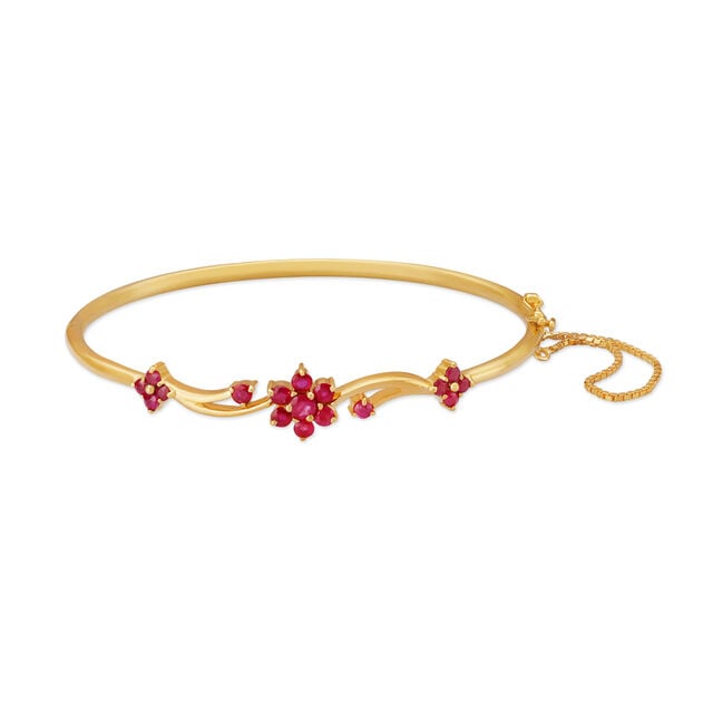 Amira Gold Enticing Ruby Bangle