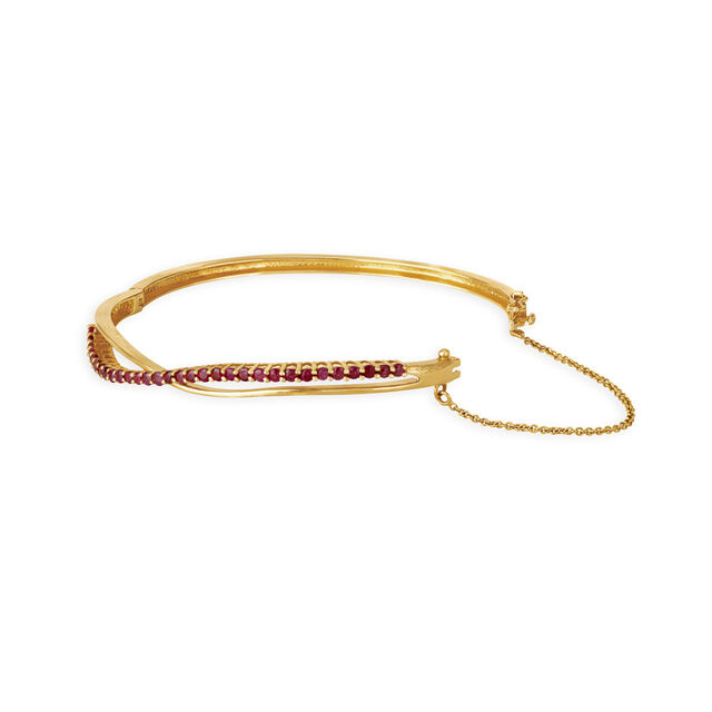 Amira Gold Chic Ruby Bangle - Image 2