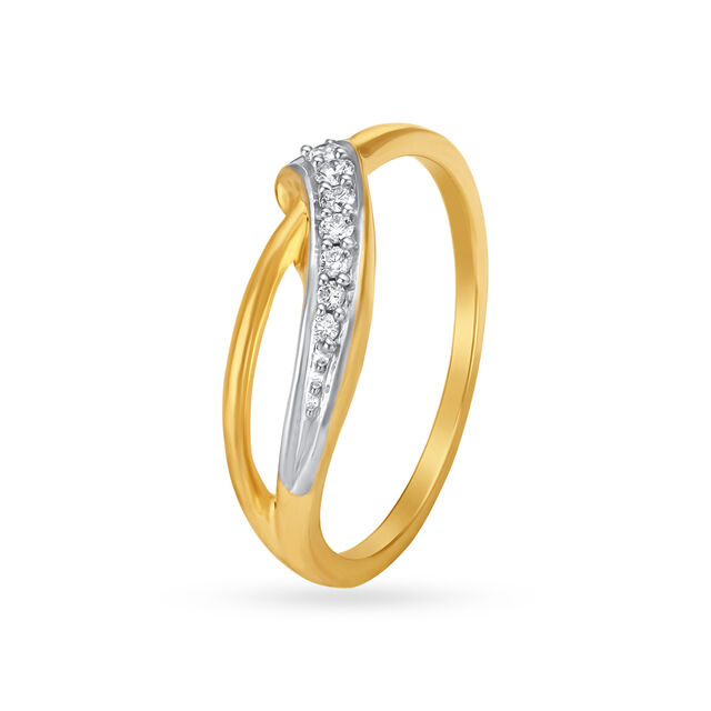 Amira Gold Paisley Geometric Diamond Ring