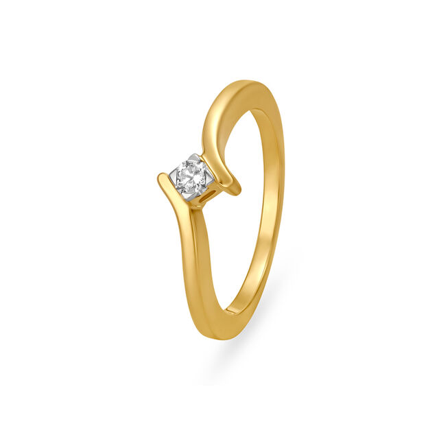 Amira Gold Sleek Diamond Finger Ring