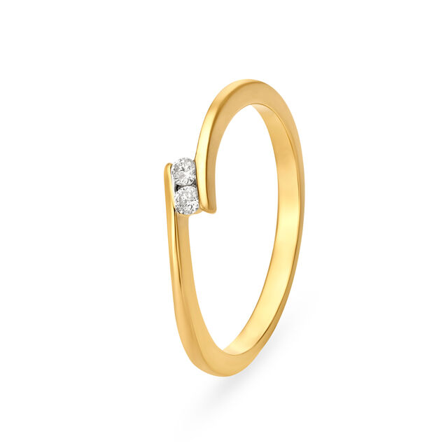 Amira Gold Irresistible 18 Karat Yellow Gold And Diamond Sleek Finger Ring