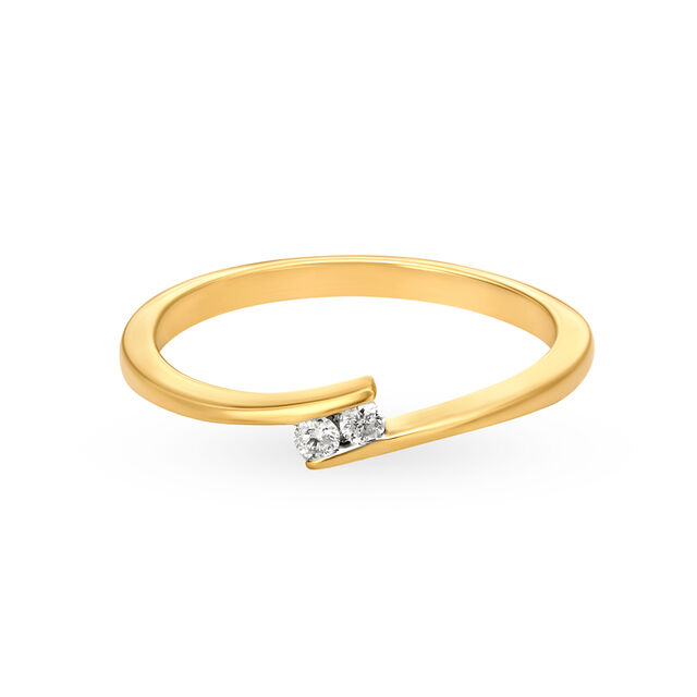 Amira Gold Irresistible 18 Karat Yellow Gold And Diamond Sleek Finger Ring