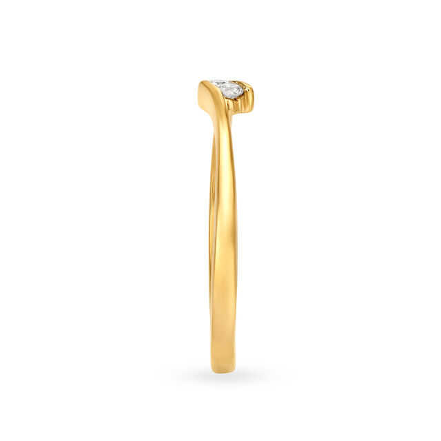 Amira Gold Irresistible 18 Karat Yellow Gold And Diamond Sleek Finger Ring - Image 2