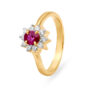 Amira Gold Dreamy 18 Karat Yellow Gold And Diamond Star Finger Ring