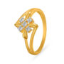 Amira Gold Contemporary Floral Motif Diamond Finger Ring