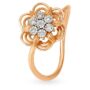 Amira Gold Floral 18 Karat White And Rose Gold Ring With Diamond Studs