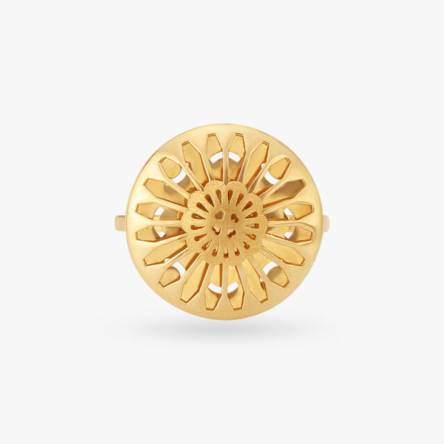 Amira Gold Floral Filigree Finger Ring - Image 2