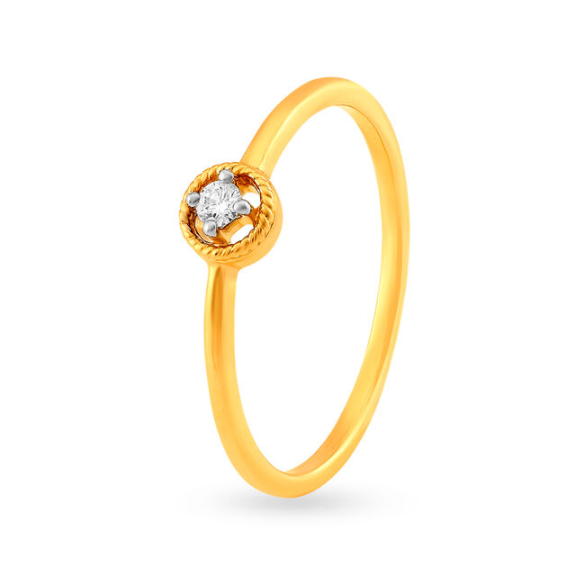Amira Gold Gorgeous 18 Karat Yellow Gold And Diamond Finger Ring