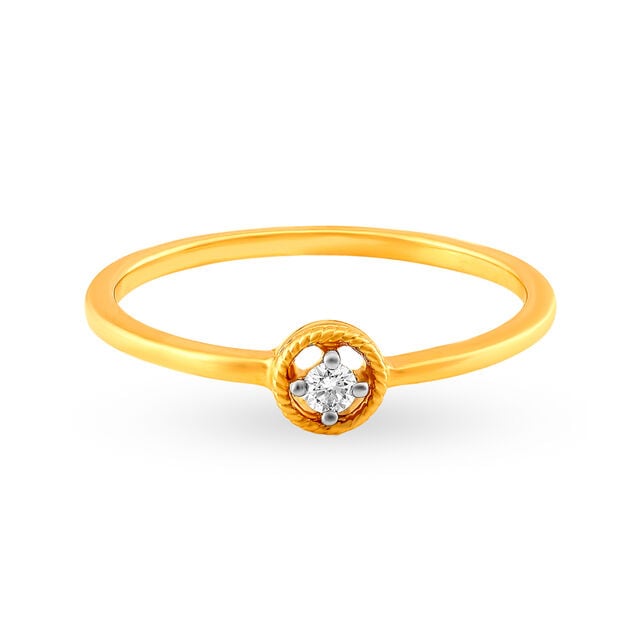 Amira Gold Gorgeous 18 Karat Yellow Gold And Diamond Finger Ring