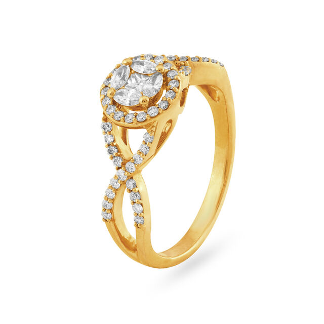 Amira Gold Enchanting 18 Karat Rose Gold And Diamond Cluster Ring