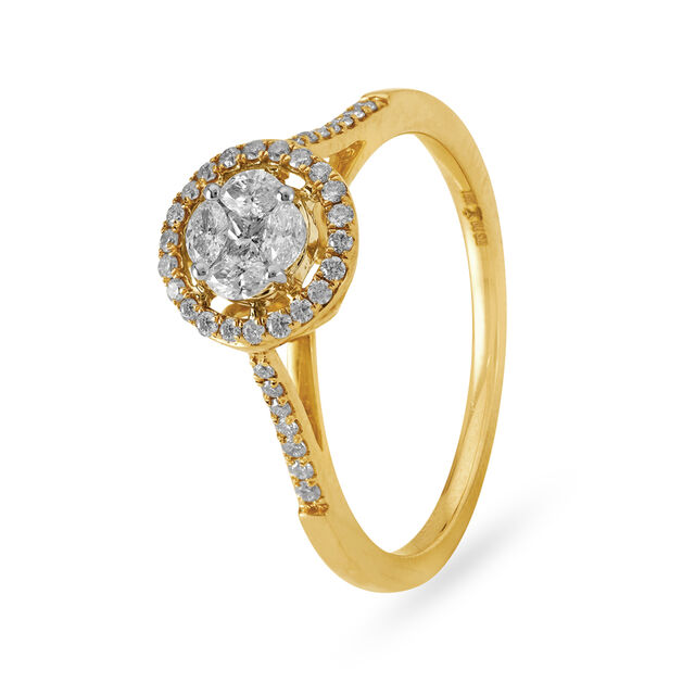 Amira Gold Marvelous 18 Karat Yellow Gold And Diamond Cluster Ring