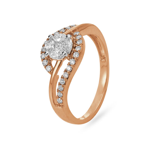 Amira Gold Fashionable Flowerbud Diamond Ring