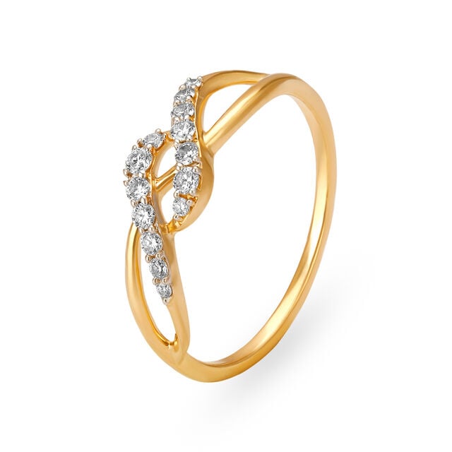 Amira Gold Elegant Swirling Diamond Ring