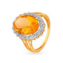 Amira Gold Gleaming 18 Karat Gold And Citrine Oval Ring