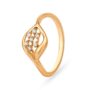 Amira Gold Glimmering 18 Karat Rose Gold And Diamond Leaf Finger Ring