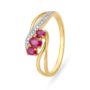 Amira Gold Oval Ruby Studded Diamond Finger Ring