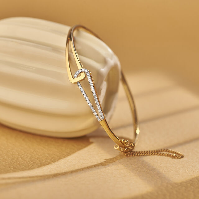 Amira Gold Subtle Sparkle Diamond Bangle