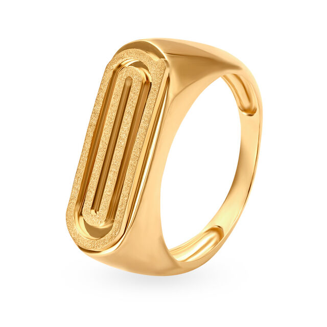 Amira Gold Brilliant 18 Karat Yellow Gold Bar Finger Ring