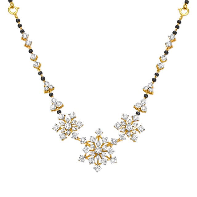 Amira Gold Marvellous Floral Diamond Mangalsutra