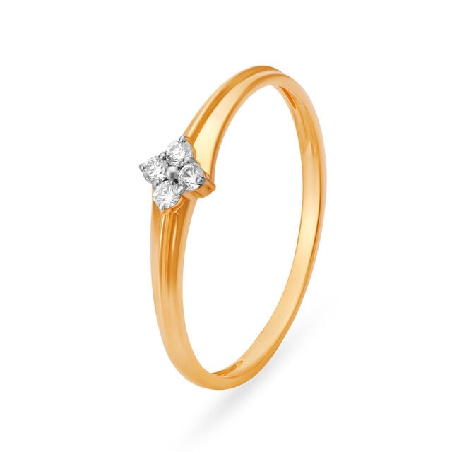 Amira Gold Dainty 4 Stone Minimalistic Diamond Ring