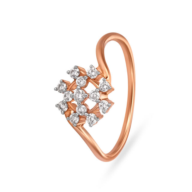 Amira Gold Enchanting Floral Multi Stone Diamond Ring in White and Rose Gold