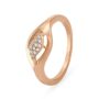 Amira Gold Elegant Leaf Inspired Rose Gold and Diamond Burfi Ring