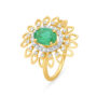 Amira Gold Chic Floral Diamond Encrusted Gold Finger Ring
