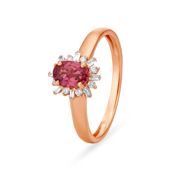 Amira Gold Tourmaline Studded Diamond Finger Ring