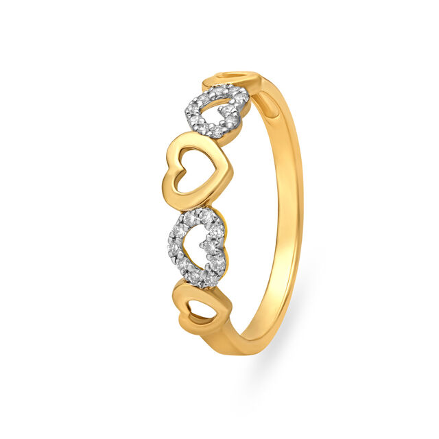 Amira Gold Romantic Heart Shaped Diamond Ring