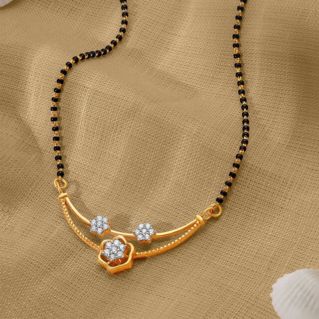Amira Gold Exquisite Floral Diamond Mangalsutra