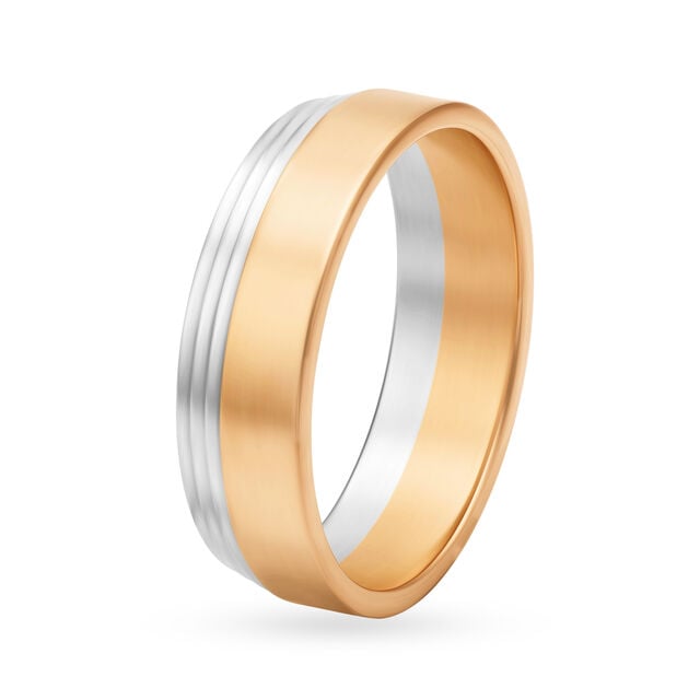 Amira Gold Sleek Two Toned Gold Ring for Men
