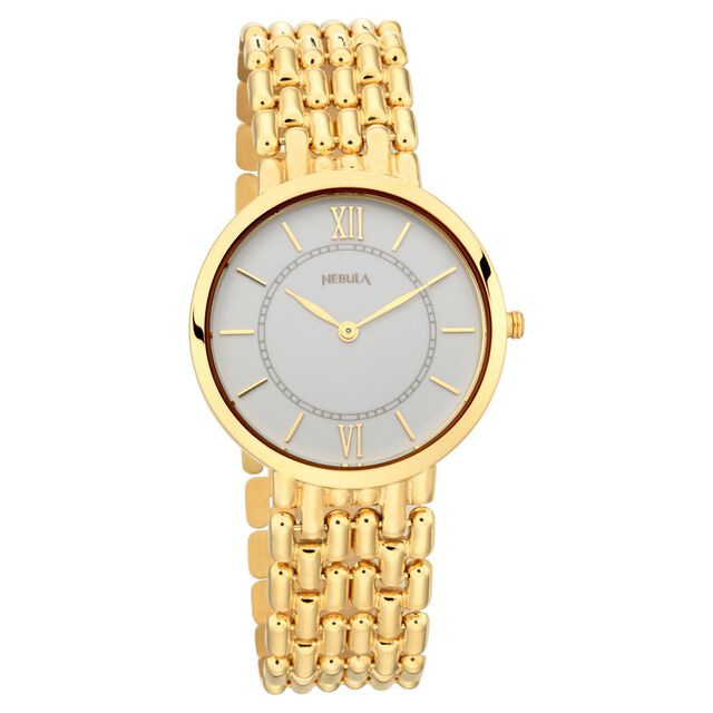 Amira Gold Titan Vintage 18k Gold Analog with Rice Grain Bracelet Watch for Men
