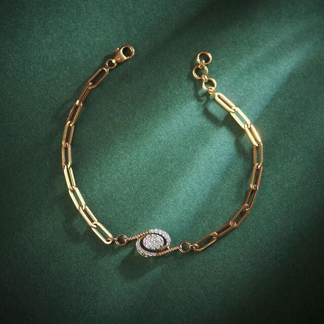 Amira Gold Stylish Cluster Diamond Bracelet