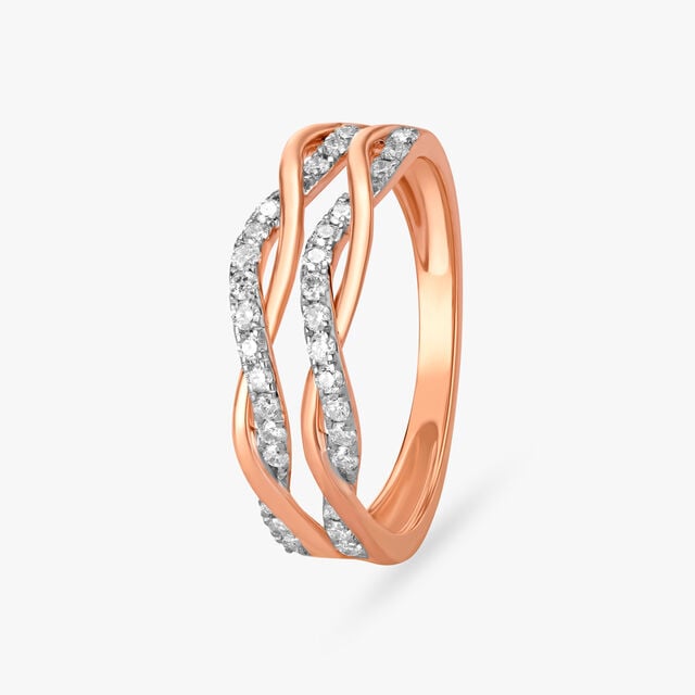 Amira Gold Twisted Strands Diamond Ring
