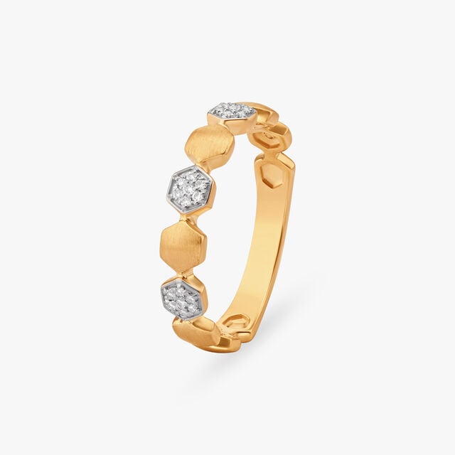 Amira Gold Textured Shimmers Finger Ring