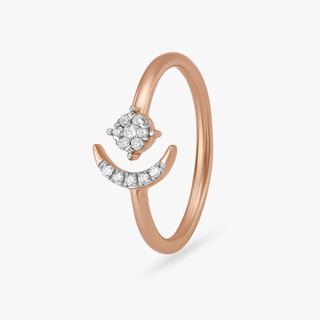 Amira Gold Dainty Moondrop Diamond Ring