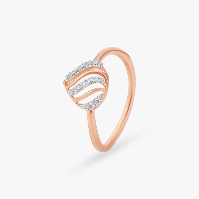 Amira Gold Stunning Droplet Diamond Finger Ring