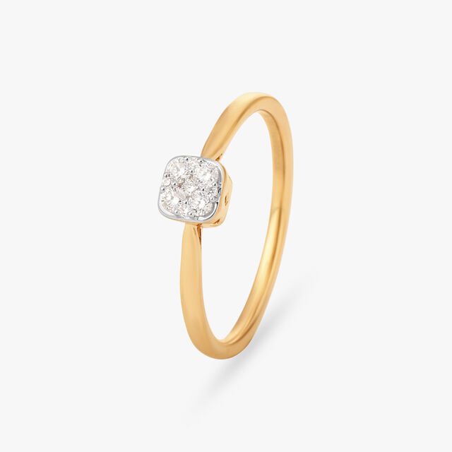 Amira Gold Celestial Square Diamond Finger Ring